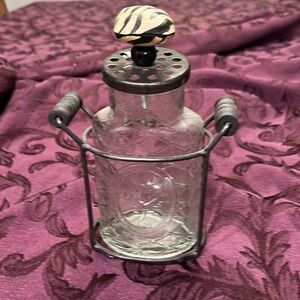 Vintage decorative glass jar with stand